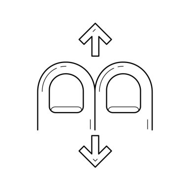 İki parmak kaydırma satırı simgesi.