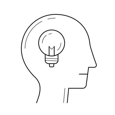 Beyin fırtınası çizgi simgesi.
