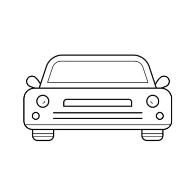 Sedan araba çizgisi simgesi.