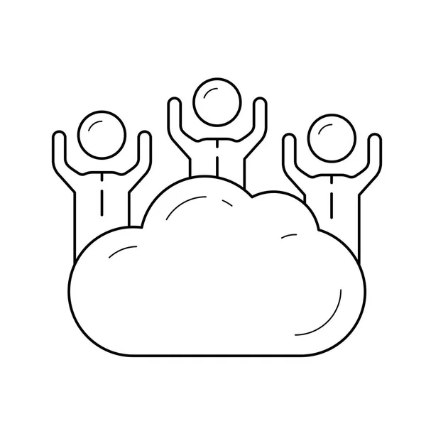Cloud access line icon. — Stock Vector