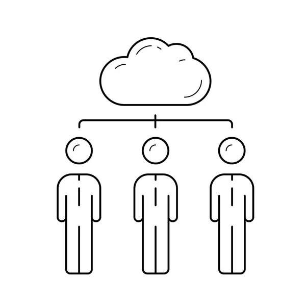 Icona della linea di rete cloud. — Vettoriale Stock