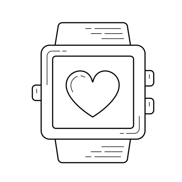 SmartWatch med hjärta ikon. — Stock vektor