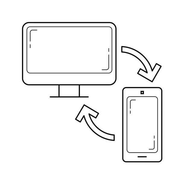 Icono de línea de sincronización de datos . — Archivo Imágenes Vectoriales