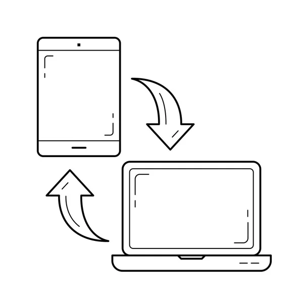 Ikona čáry synchronizace mobilních dat. — Stockový vektor