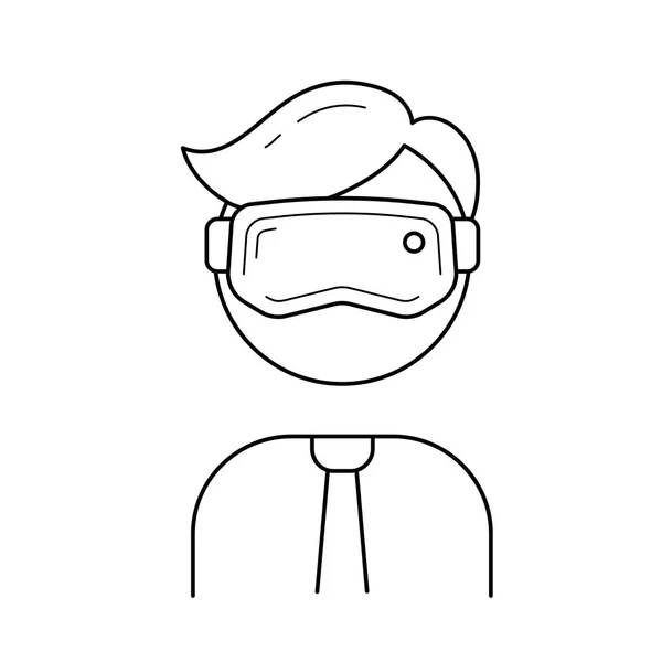 Icona della linea di realtà virtuale . — Vettoriale Stock