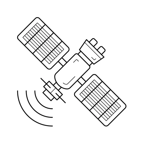 Icona linea antenna satellitare . — Vettoriale Stock