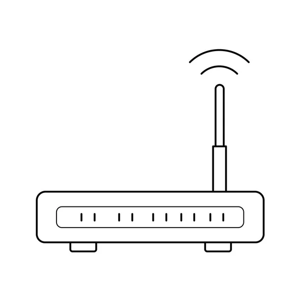 Wifi router lijn pictogram. — Stockvector