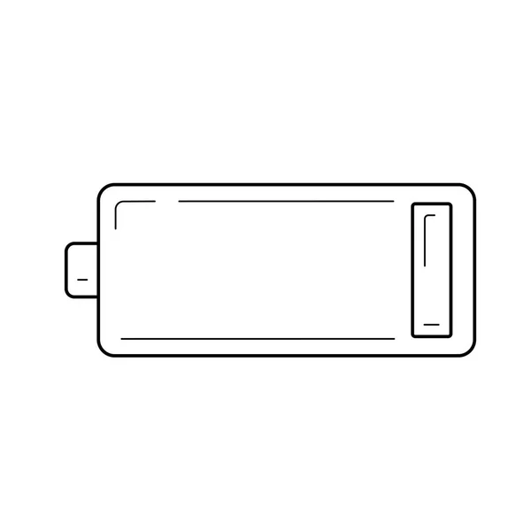 Icono de línea batería baja . — Vector de stock