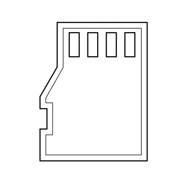 Icône de ligne de carte mémoire . — Image vectorielle