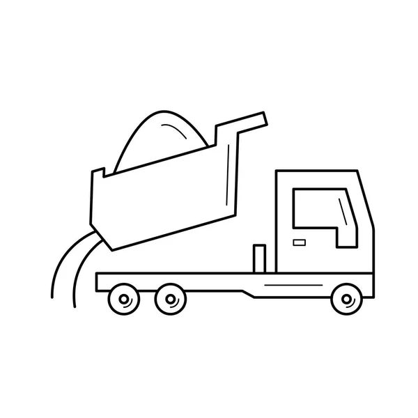 Ícone de linha de caminhão basculante. — Vetor de Stock