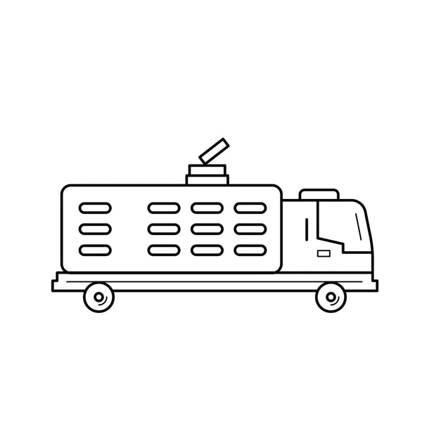 Camión de basura icono de línea. — Vector de stock