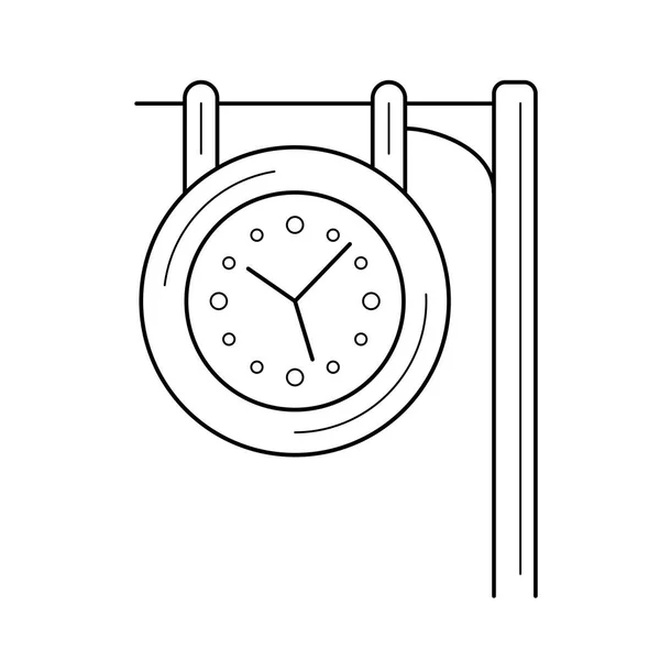 Εικονίδιο σταθμού ρολόι γραμμή. — Διανυσματικό Αρχείο