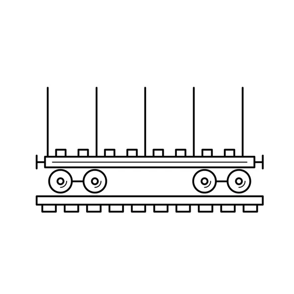 Vagon lokomotif satırı simgesi. — Stok Vektör