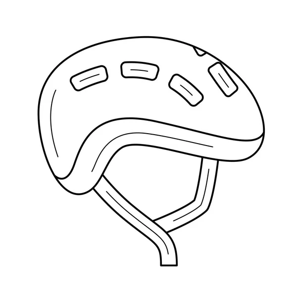 Icône ligne casque de vélo . — Image vectorielle