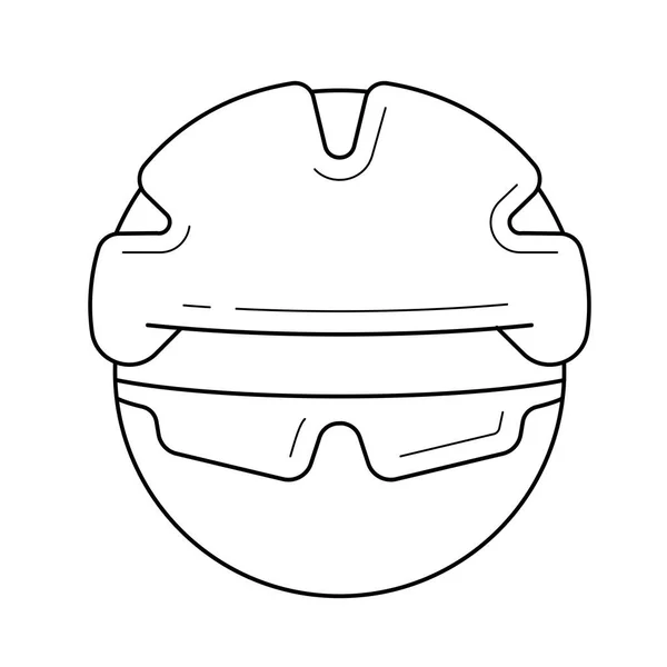 Icône ligne de casque de vélo . — Image vectorielle