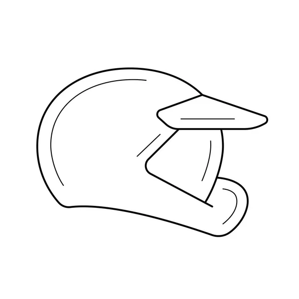 Icône de ligne de casque Moto . — Image vectorielle