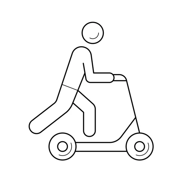 Push-Scooter Linie Symbol. — Stockvektor