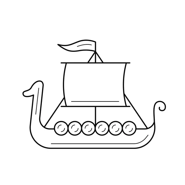 Viking πλοίο γραμμής εικονίδιο. — Διανυσματικό Αρχείο