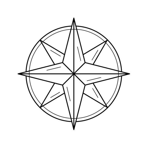 Icône de ligne de compas nautique . — Image vectorielle