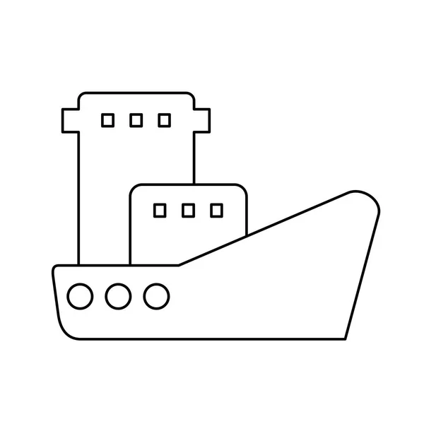 Icono de línea barco de pesca. — Archivo Imágenes Vectoriales