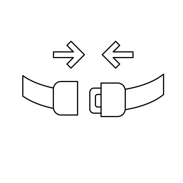 Línea de cinturón de seguridad icono . — Vector de stock