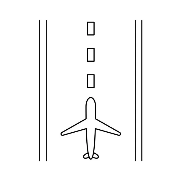 Ikone der Landebahn am Flughafen. — Stockvektor