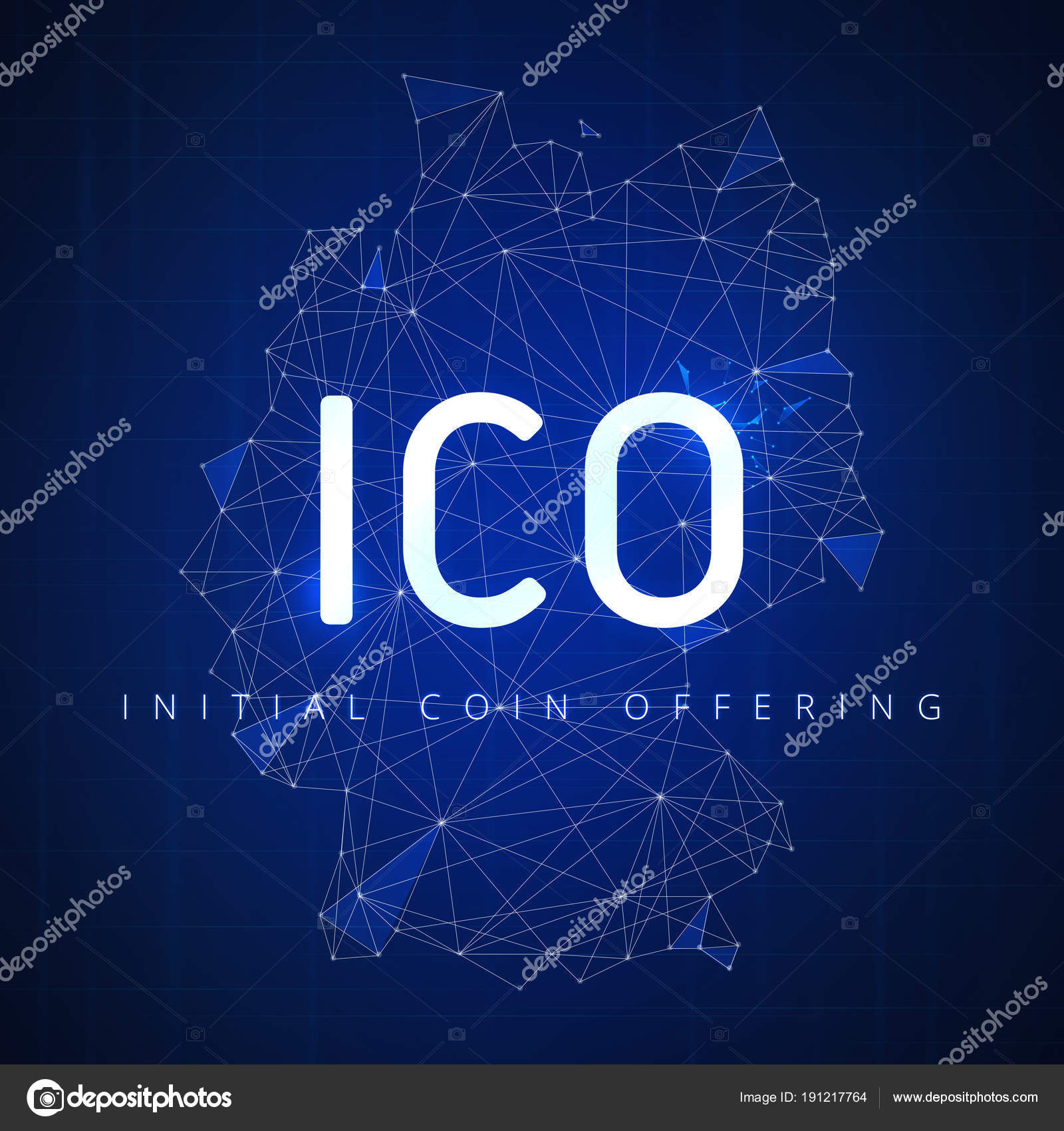 ICO initial coin offering banner with Germany map. — Stock Photo ©  VisualGeneration #191217764