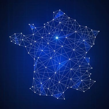 Çokgen Fransa: blockchain hud afiş.