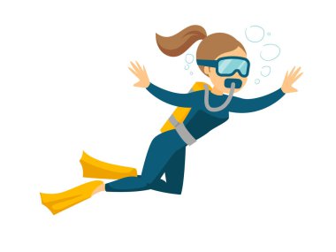 Beyaz beyaz scuba diver dalış zevk.