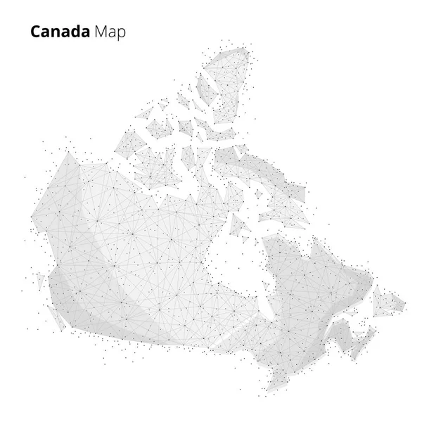Kanada harita blockchain teknoloji ağ tarzı. — Stok Vektör