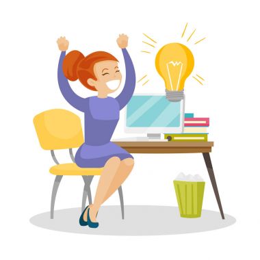 Yeni bir iş fikri üzerine bir dizüstü bilgisayar üzerinde çalışan kadın.