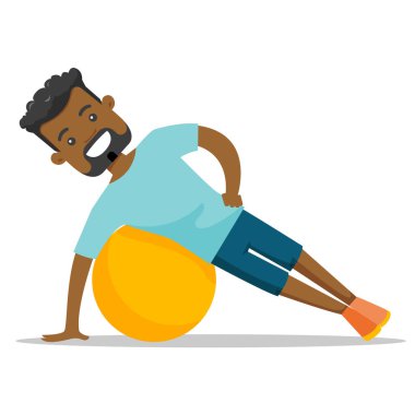Afrikalı-Amerikalı genç fitball ile egzersiz
