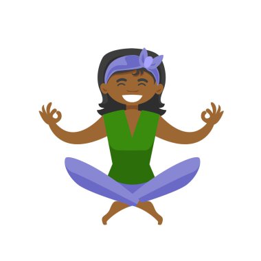 Afrikalı-Amerikalı kadın meditasyon Lotus poz.