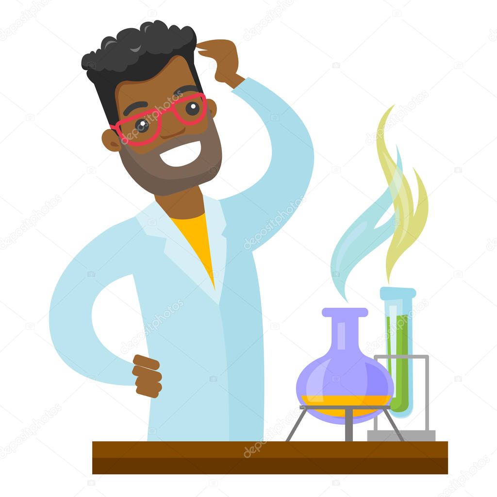 African student working in laboratory class.