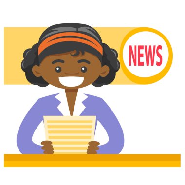 Afrikalı-Amerikalı anchorwoman habercilik.