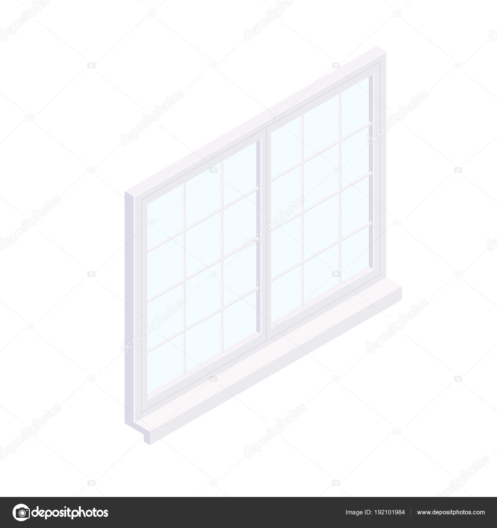 Isometric Facade Square Window Frame Illustration Vector Image By C Visualgeneration Vector Stock