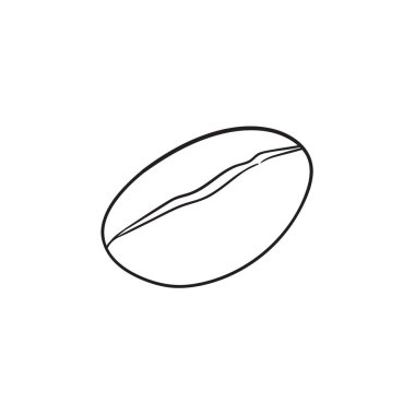 Kahve çekirdeği el çizilmiş kroki simgesi.