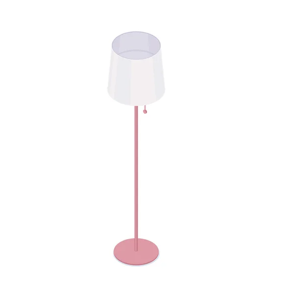 Izometrické stojací lampa izolovaných na bílém pozadí. — Stockový vektor