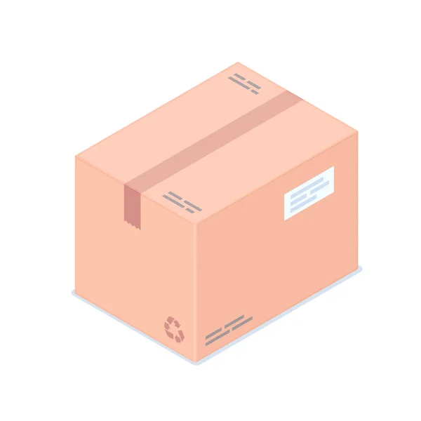 Isometrische Box isoliert auf weißem Hintergrund. — Stockvektor