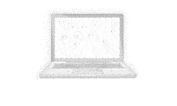 Polygon laptop isolerad på vit bakgrund. — Stock vektor