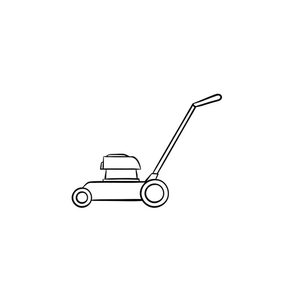 Handgezeichnetes Skizzensymbol für Rasenmäher. — Stockvektor