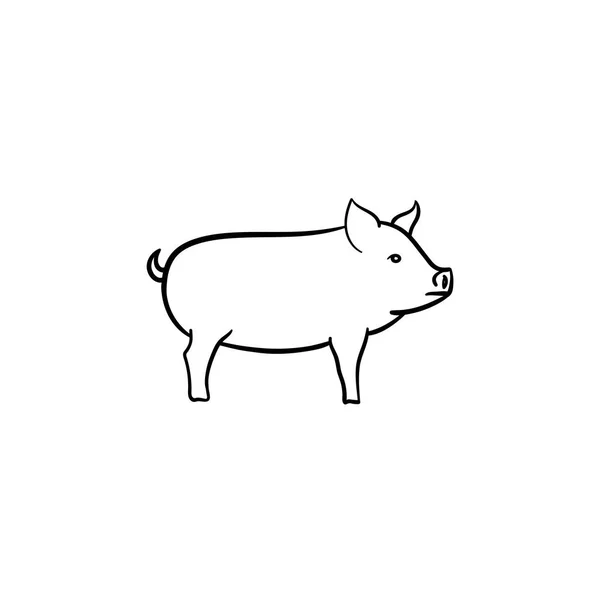 Ícone de esboço desenhado à mão de porco . —  Vetores de Stock