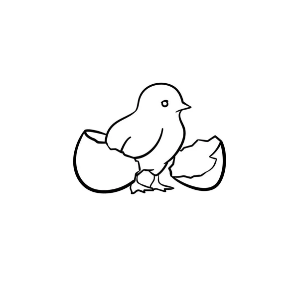 Poussin dessiné à la main croquis icône . — Image vectorielle