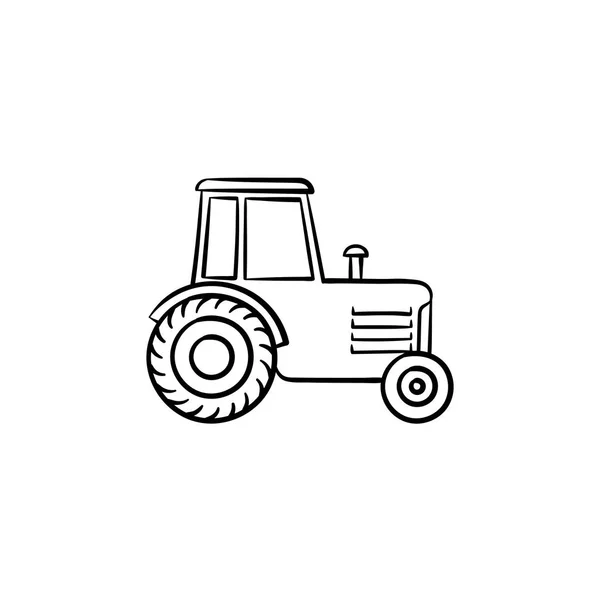 Tractor dibujado a mano icono de boceto . — Archivo Imágenes Vectoriales