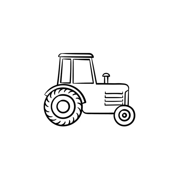 Tractor dibujado a mano icono de boceto . — Vector de stock