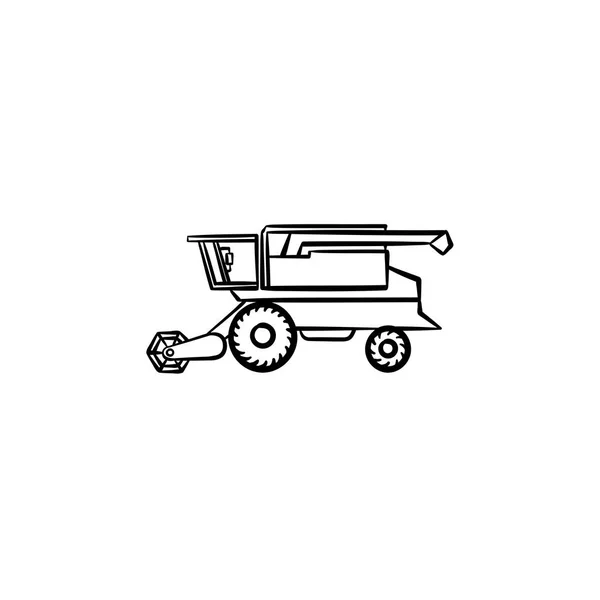 Cosechadora cosechadora dibujado a mano icono de boceto . — Vector de stock