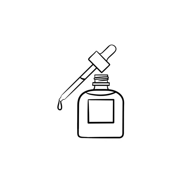 Essential oil and pipette hand drawn sketch icon. — Stock Vector