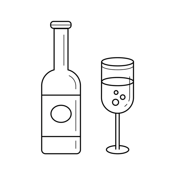 Sparkle garrafa de vinho vetor linha ícone . — Vetor de Stock