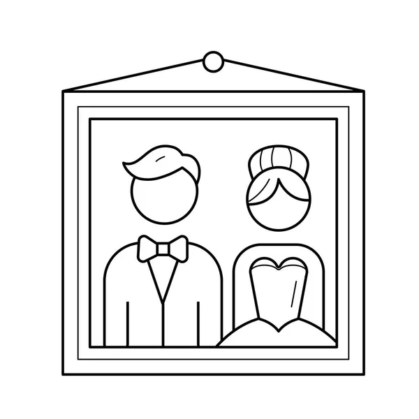 Hochzeitsbild Vektor Linie Symbol. — Stockvektor