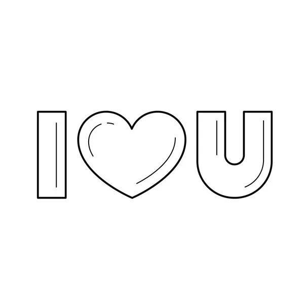 I love you vector line icon. — Stock Vector